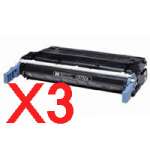 3 x Compatible HP C9720A Black Toner Cartridge 641A