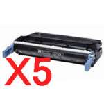 5 x Compatible HP C9720A Black Toner Cartridge 641A