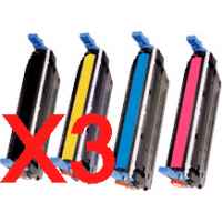 3 Lots of 4 Pack Compatible HP C9730A C9731A C9732A C9733A Toner Cartridge Set 645A