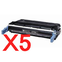 5 x Compatible HP C9730A Black Toner Cartridge 645A