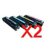 2 Lots of 4 Pack Compatible HP CB540A CB541A CB542A CB543A Toner Cartridge Set 125A