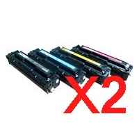 2 Lots of 4 Pack Compatible HP CB540A CB541A CB542A CB543A Toner Cartridge Set 125A