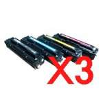 3 Lots of 4 Pack Compatible HP CC530A CC531A CC532A CC533A  Toner Cartridge Set 304A
