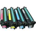 4 Pack Compatible HP CE250X CE251A CE252A CE253A Toner Cartridge Set 504X 504A