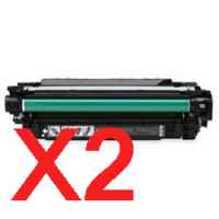 2 x Compatible HP CE250X Black Toner Cartridge 504X