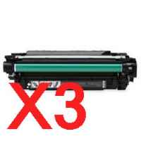 3 x Compatible HP CE250X Black Toner Cartridge 504X