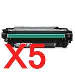 5 x Compatible HP CE250X Black Toner Cartridge 504X