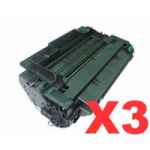3 x Compatible HP CE255X Toner Cartridge 55X