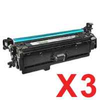 3 x Compatible HP CE264X Black Toner Cartridge 646X