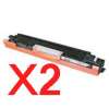 2 x Compatible HP CE310A Black Toner Cartridge 126A