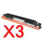 3 x Compatible HP CE310A Black Toner Cartridge 126A