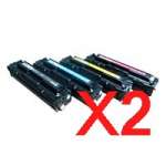 2 Lots of 4 Pack Compatible HP CE320A CE321A CE322A CE323A Toner Cartridge Set 128A