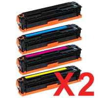 2 Lots of 4 Pack Compatible HP CE340A CE341A CE343A CE342A Toner Cartridge Set 651A