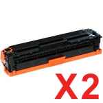 2 x Compatible HP CE340A Black Toner Cartridge 651A