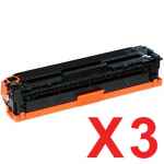 3 x Compatible HP CE340A Black Toner Cartridge 651A