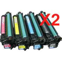 2 Lots of 4 Pack Compatible HP CE410X CE411A CE413A CE412A Toner Cartridge Set 305X 305A