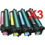 3 Lots of 4 Pack Compatible HP CE410X CE411A CE413A CE412A Toner Cartridge Set 305X 305A