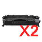 2 x Compatible HP CE505A Toner Cartridge 05A