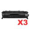 3 x Compatible HP CE505A Toner Cartridge 05A