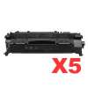 5 x Compatible HP CE505A Toner Cartridge 05A