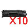10 x Compatible HP CE505X Toner Cartridge 05X