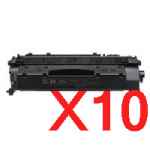 10 x Compatible HP CE505X Toner Cartridge 05X