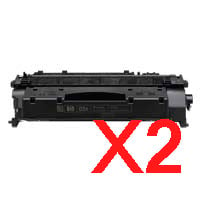 2 x Compatible HP CE505X Toner Cartridge 05X