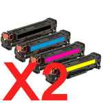 2 Lots of 4 Pack Compatible HP CF210X CF211A CF213A CF212A Toner Cartridge Set 131X 131A