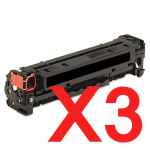 3 x Compatible HP CF210X Black Toner Cartridge 131X