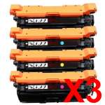 3 Lots of 4 Pack Compatible HP CF330X CF331A CF333A CF332A Toner Cartridge Set 654X 654A