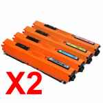 2 Lots of 4 Pack Compatible HP CF350A CF351A CF353A CF352A Toner Cartridge Set 130A