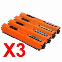 3 Lots of 4 Pack Compatible HP CF350A CF351A CF353A CF352A Toner Cartridge Set 130A