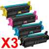 3 Lots of 4 Pack Compatible HP CF360X CF361X CF363X CF362X Toner Cartridge Set 508X