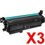 3 x Compatible HP CF360X Black Toner Cartridge 508X