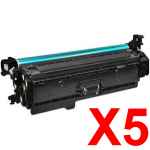 5 x Compatible HP CF360X Black Toner Cartridge 508X