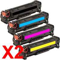 2 Lots of 4 Pack Compatible HP CF380X CF381A CF383A CF382A Toner Cartridge Set 312X 312A