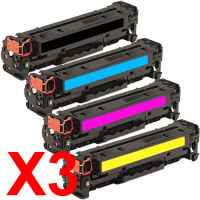 3 Lots of 4 Pack Compatible HP CF380X CF381A CF383A CF382A Toner Cartridge Set 312X 312A