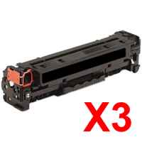 3 x Compatible HP CF380X Black Toner Cartridge 312X