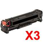 3 x Compatible HP CF400X Black Toner Cartridge 201X