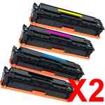 2 Lots of 4 Pack Compatible HP CF410X CF411X CF413X CF412X Toner Cartridge Set 410X