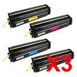 3 Lots of 4 Pack Compatible HP CF500X CF501X CF503X CF502X Toner Cartridge Set 202X