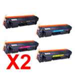 2 Lots of 4 Pack Compatible HP CF510A CF511A CF513A CF512A Toner Cartridge Set 204A