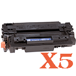 5 x Compatible HP Q6511X Toner Cartridge 11X
