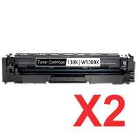 2 x Compatible HP W1380X Toner Cartridge 138X