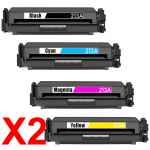 2 Lots of 4 Pack Compatible HP W2130A W2131A W2133A W2132A Toner Cartridge Set 213A
