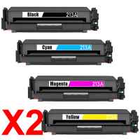 2 Lots of 4 Pack Compatible HP W2130A W2131A W2133A W2132A Toner Cartridge Set 213A