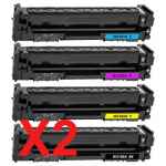 2 Lots of 4 Pack Compatible HP W2180A W2181A W2183A W2182A Toner Cartridge Set 218A