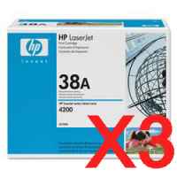 3 x Genuine HP Q1338A Toner Cartridge 38A