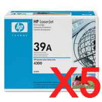 5 x Genuine HP Q1339A Toner Cartridge 39A