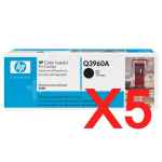 5 x Genuine HP Q3960A Black Toner Cartridge 122A